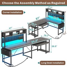 Mesa De Gaming En L Cubiker 150x120x75 Cm - Negro, Con Soporte Para Monitor Y Gancho Para Auriculares