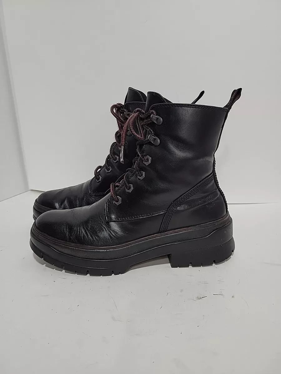 Womens black leather waterproof boots top