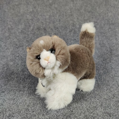 Plush Cat Gray Tabby Kitten Green Eyes 