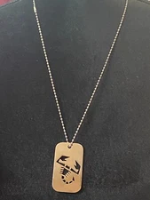 Scorpion/Sc Astrological Sign Dog Tag NECKLACE on ball chain...Stainless Steel