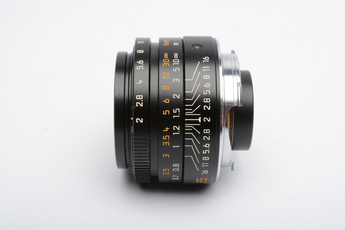 Leica 35mm f/2 Asph. Summicron-M Black Lens #11879, hood