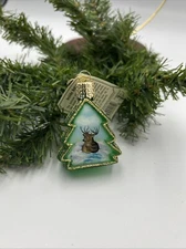 Old World Christmas Deer In A Tree Ornament INSIDE ART 2001 NOS