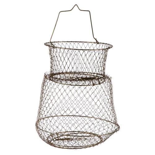 Large Fish Basket Holding Multiple Bait Steel Wire Fishing Tool Net