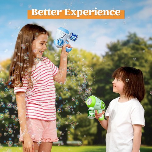 2 packs of bubble guns, 4 bottles of solution, 10 hole automatic bubble gun - Picture 6 of 9