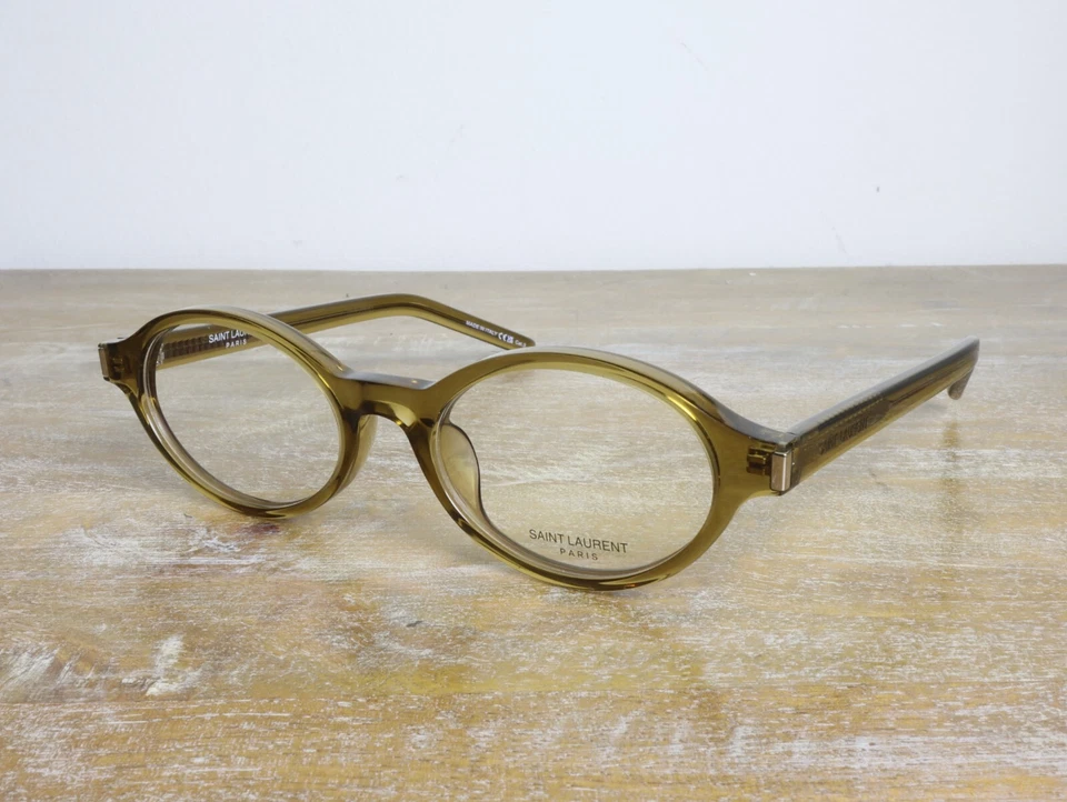 Marco de gafas redondo Saint Laurent Urban vintage 50 mm verde/lente de demostración Foto 2 de 4