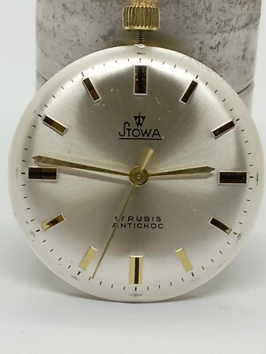 VINTAGE Pocket Watch Movement Cal. 60A Perfect Dial Working Very Well Check It!