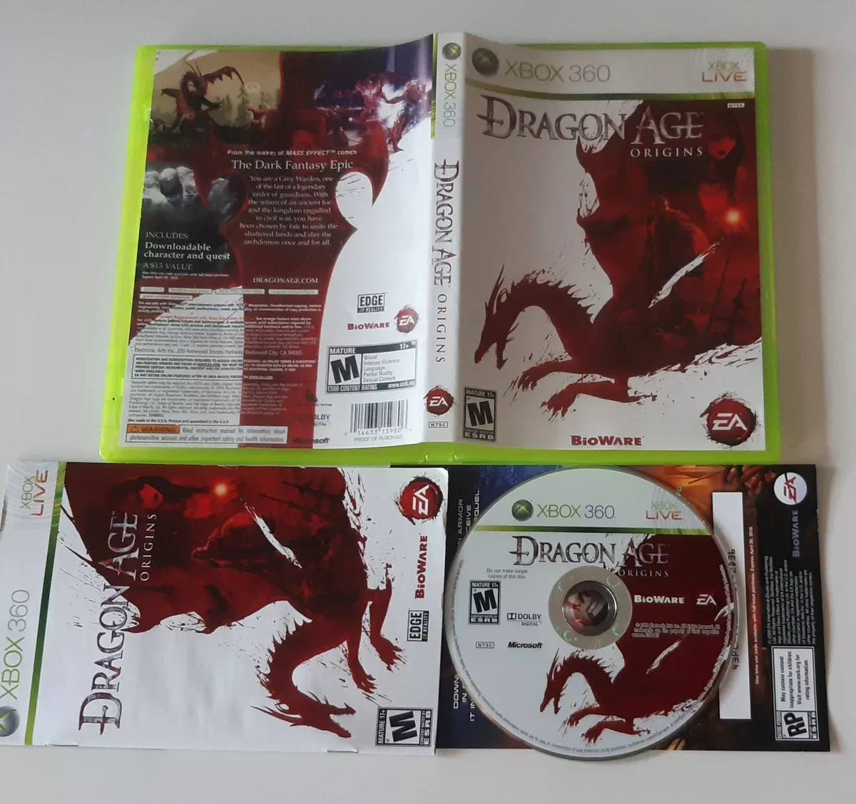 Dragon Age Origins (Microsoft Xbox 360) Original Release Complete  Excellent! 14633159806