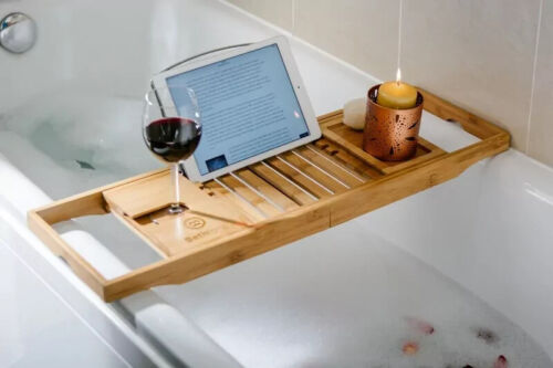 Bath Caddy Extendable Bamboo Home Spa Fit to most bath tub great Gift |Bathforia - Picture 7 of 7