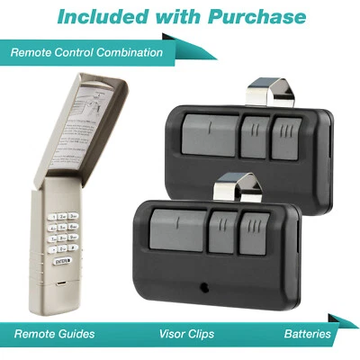 ECS Sale For Liftmaster Sears Garage Door Keypad 877LM Opener + 2 Visor Remote 893LM