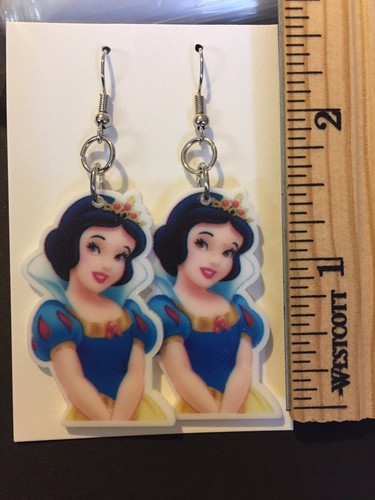 Juego de 4 pendientes colgantes de princesa inspirados en Disney, joyas - Imagen 9 de 10
