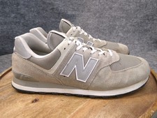 New Balance 574 Core Pack Men Size 11 D Grey White Suede Athletic Shoes Sneakers