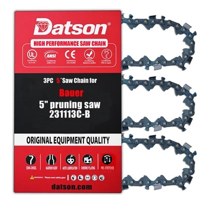 DATSON 5" Chainsaw Chain for Bauer 5" pruning saw 231113C-B 0.30" .043" 28DL(3 chain)