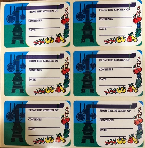 Vintage Einmachglas Etiketten - Neu Set 60 aus den 1970er Jahren - Bild 2 von 2