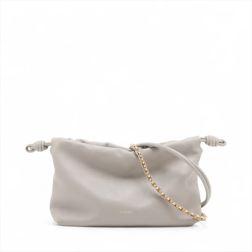 Loewe Flamenco Perth Medium Leather 2 Way Shoulder Bag Gray