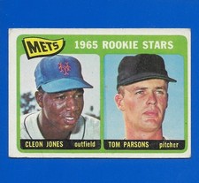1965 Topps #308 New York Mets Tom Parsons Cleon Jones ROOKIE card less than EX. rookie card picture