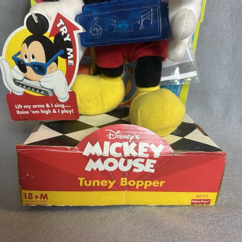 Disney's Mickey Mouse Tuney Bopper Musical Plush Toy Sings & Plays Harmonica New - Picture 3 of 8