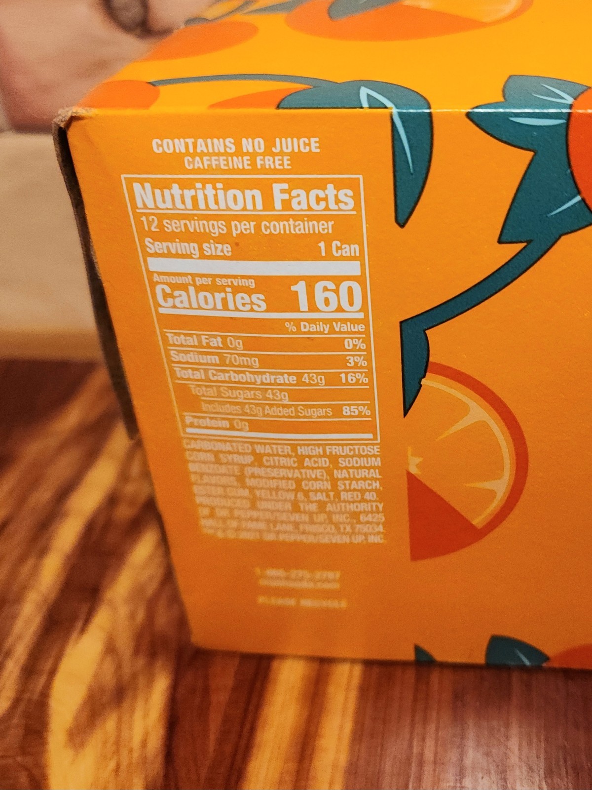 Crush Caffeine Free Orange Soda Pop, 12 Pack of 12oz Cans