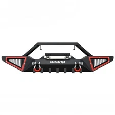 Front Bumper with Winch Plate D-Ring for 1987-2006 Jeep Wrangler YJ TJ Unlimited