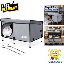 Elevated Insulated Outdoor Cat House - Waterproof Shelter for Winter Comfort