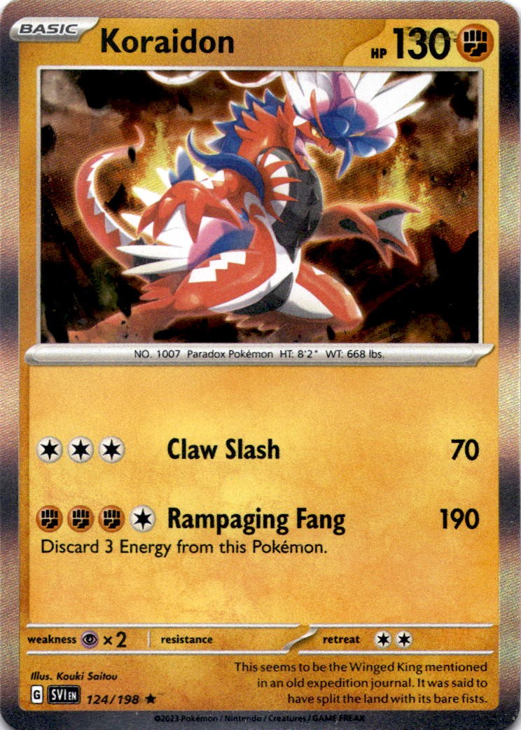 KORAIDON 124/198 R SCARLET & VIOLET POKEMON HOLO LP