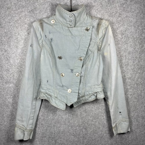 Vivienne Westwood Anglomania Asymmetric Denim Jacket Vintage Italy 42 US 8 Rare