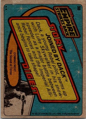 1980 Scanlens Star Wars The Empire Strikes Back #38 Joined by Dack - Picture 2 of 2
