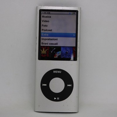 Apple iPod nano 4. Generation Silber (16GB) Defekt / MP3 Player / vom Händler