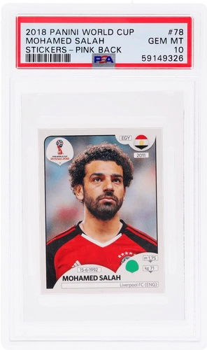 2018 Panini World Cup Stickers Mohamed Salah Pink Back #78 PSA 10