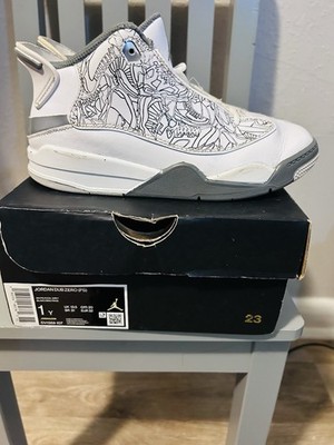Jordan Dub Zero Kids Size 1 Youth White Cool Grey Youth Sneakers