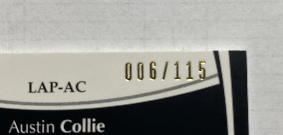 2009 Topps Austin Collie College Letter L Autograph Patch Card /115 Auto - Image 3 of 4