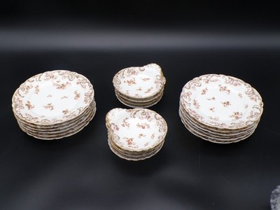 20PC Haviland Limoges James M Shaw H2726 Single Serving Ice Cream Plate Bowl Set
