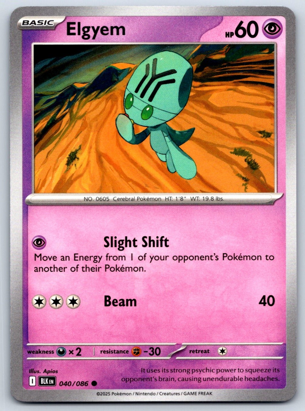 Elgyem - SV: Black Bolt 040/086 Pokemon Card NM