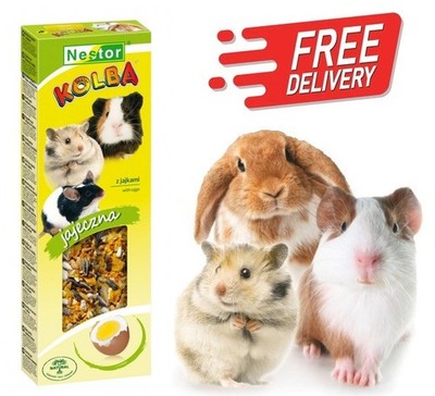 Zwei EIER Sticks Hamsterfutter Kaninchen Meerschweinchen Ratte Nager Kleintier Leckerli