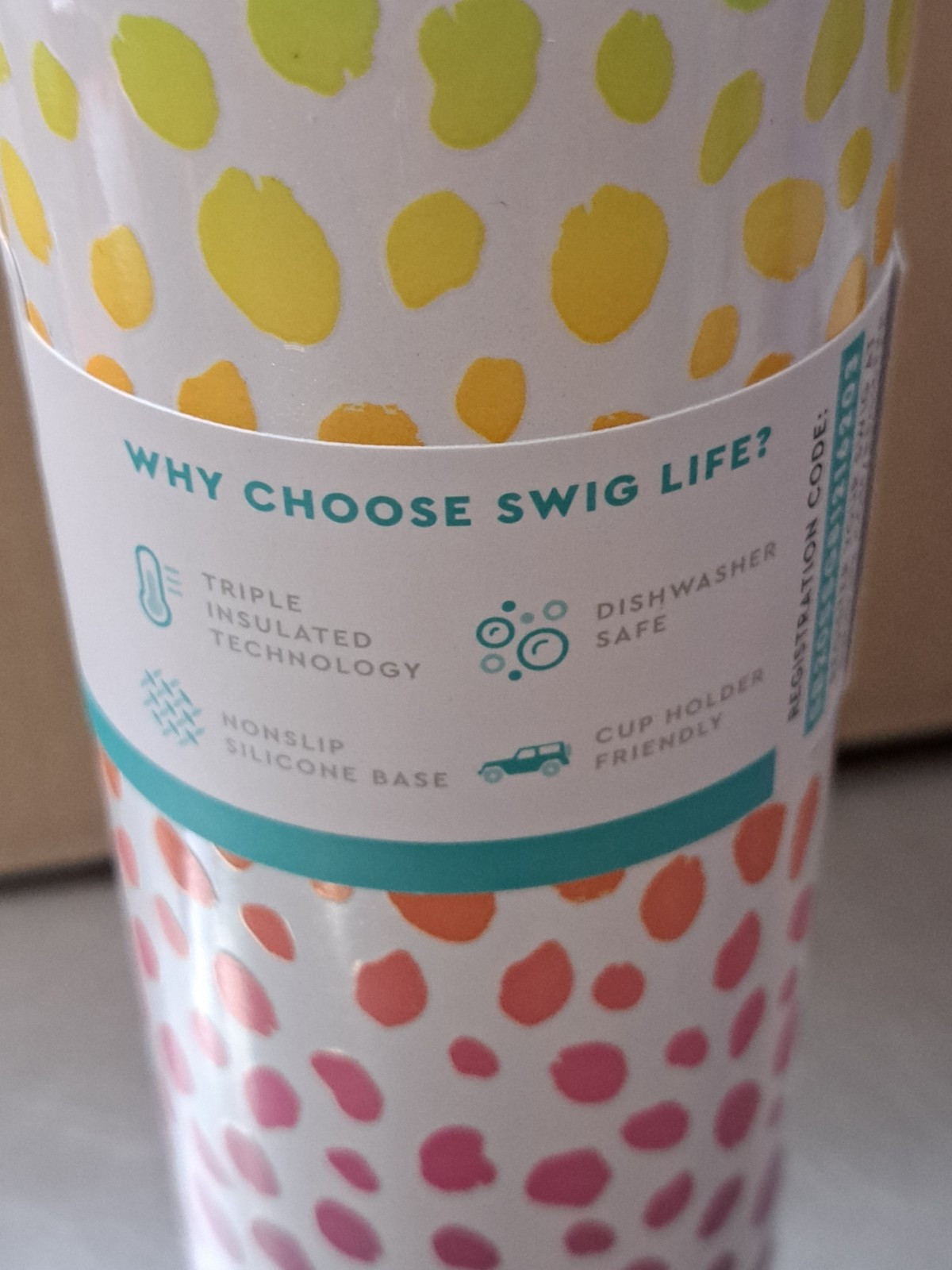 Swig Life "Wild Child" 20 Oz Water Bottle Flip And Sip Lid New!