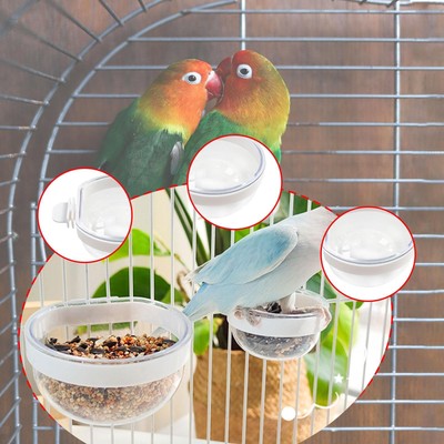 Papageienfutterhaus Tränke transparent Vogelfutterhaus für Turteltauben Fink Wellensittiche