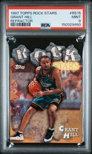1997 TOPPS ROCK STARS REFRACTOR #RS15 GRANT HILL PSA 9