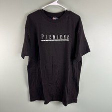 Vintage Black Hanes Tshirt Sz XL Premiere The Movie Magazine Shirt 80s USA Made