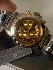 Pryngeps Chronograph Quartz Tiger's Eye cassa acciaio 39mm tag card NUOVO