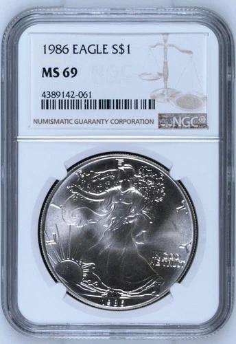 1986 EAGLE S$1 NGC MS 69  (First Year Of Issue)
