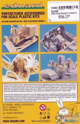 EDU53165 1:350 Eduard PE - HMS King George V Cranes & Railings (TAM kit)
