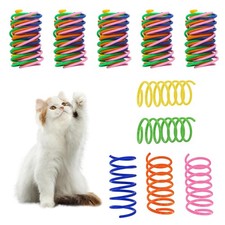 Andiker 30Pcs Cat Spiral Spring, Colorful Durable Cat Spring Toys Plastic Cat To