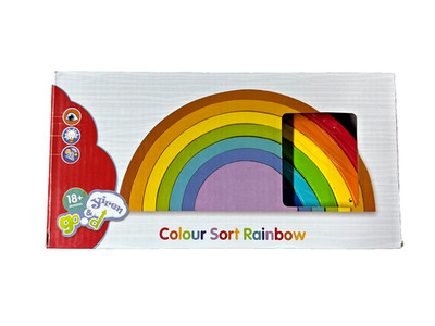 Holz Farbe & Größe Sortieren Regenbogen Spielzeug 18 Monate + Lernspielzeug - Neu im Karton