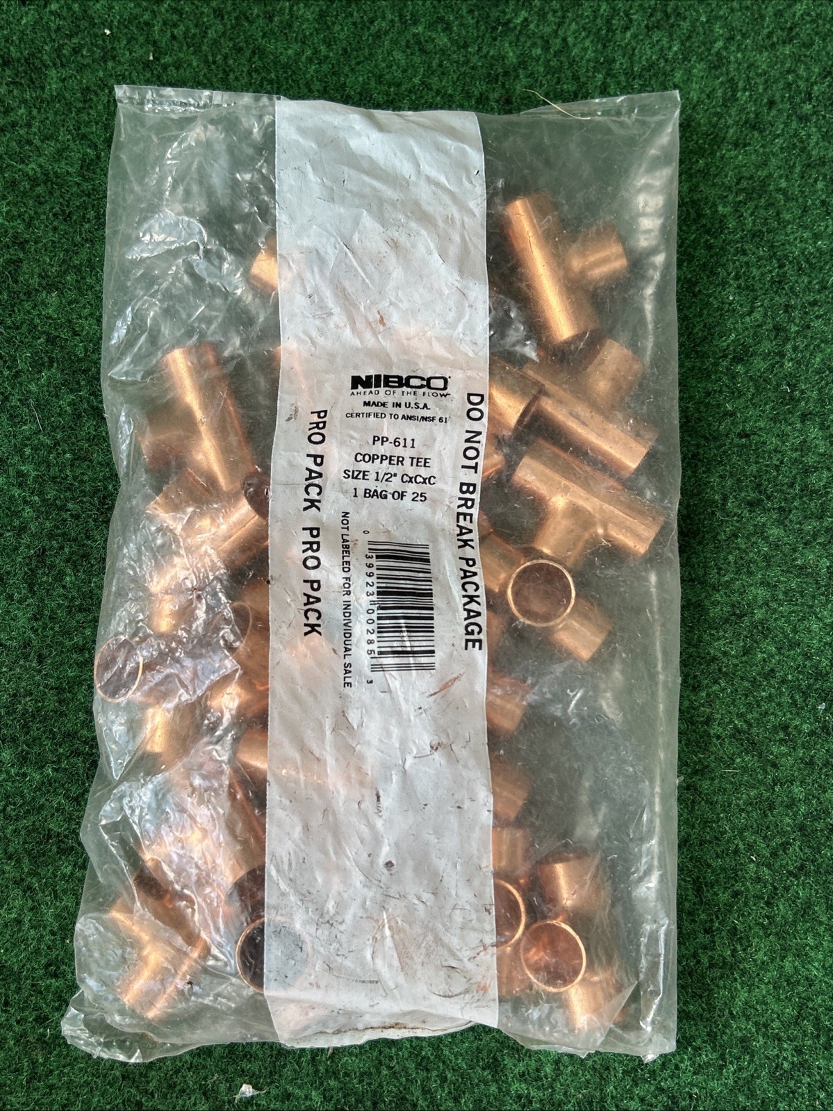 (50 PACK) Nibco 9097200 611 1/2" x 1/2" x 1/2" Copper Solder Cup Tee Fitting NEW