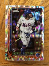 2025 topps chrome ray wave refractor Luisangel Acuna RC #56 New York Mets