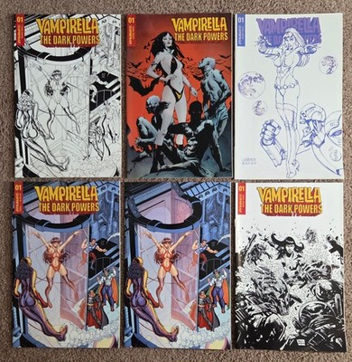VAMPIRELLA THE DARK POWERS #1 Variant Lot of 6 #1G,1K,1AD,1AE,1AF,1AH - VF/VF/NM