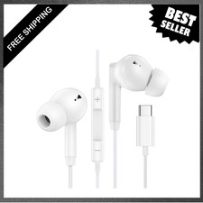 USB C Earbuds for iPhone 17 16 15 Wired Headphones with Microphone and Remote