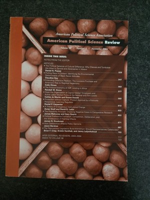American Political Science Review Volume 98 Number 4 November 2004 Vg
