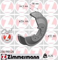 2X Zimmermann Bremstrommel 230.1901.20 FüR CitroËN Peugeot Fiat