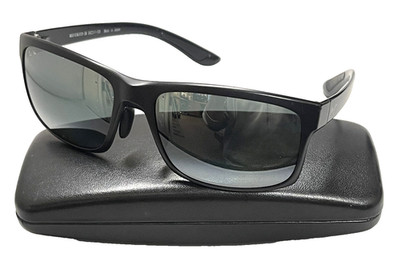 MAUI JIM POKOWAI MJ439-2M ARCH MP-BG Black Plastic Square Polarized Sunglasses