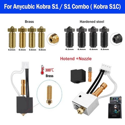 For Anycubic Kobra S1/S1 Combo Hotend Kobra S1C Hot End Kit Nozzle 0.2mm-0.8mm
